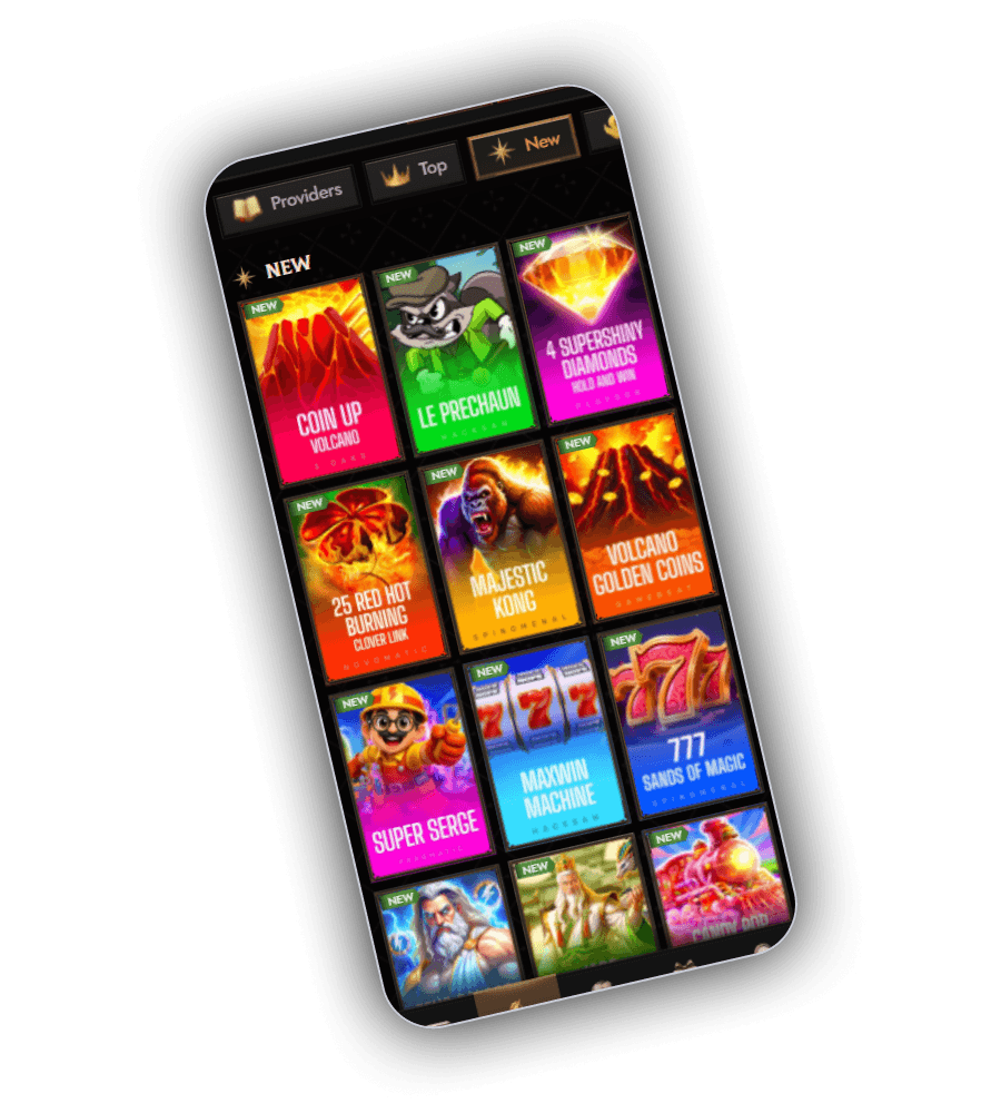 The Crusado Casino games page with the contribution weightings visible for each category